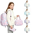 thumbnail image 1 of FYDUU 3Pcs Backpack for Girls Schoolbag with Lunch Box Pencil Case Lightweight Backpack Set Kids School Bag Bookbag Fashion Daypack, 1 of 9