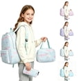 thumbnail image 1 of FYDUU 3Pcs Backpack for Girls Schoolbag with Lunch Box Pencil Case Lightweight Backpack Set Kids School Bag Bookbag Fashion Daypack, 1 of 5