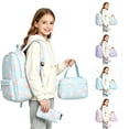 thumbnail image 1 of FYDUU 3Pcs Backpack for Girls Schoolbag with Lunch Box Pencil Case Lightweight Backpack Set Kids School Bag Bookbag Fashion Daypack, 1 of 5