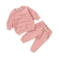 thumbnail image 1 of FYDUU Baby Boy Fall Clothes Set Boys Sweatsuit Sets Solid Color Long Sleeve Crew Neck Sweatshirt Pullover And Pants Casual Two Piece Suit 18-24 Months, 1 of 3