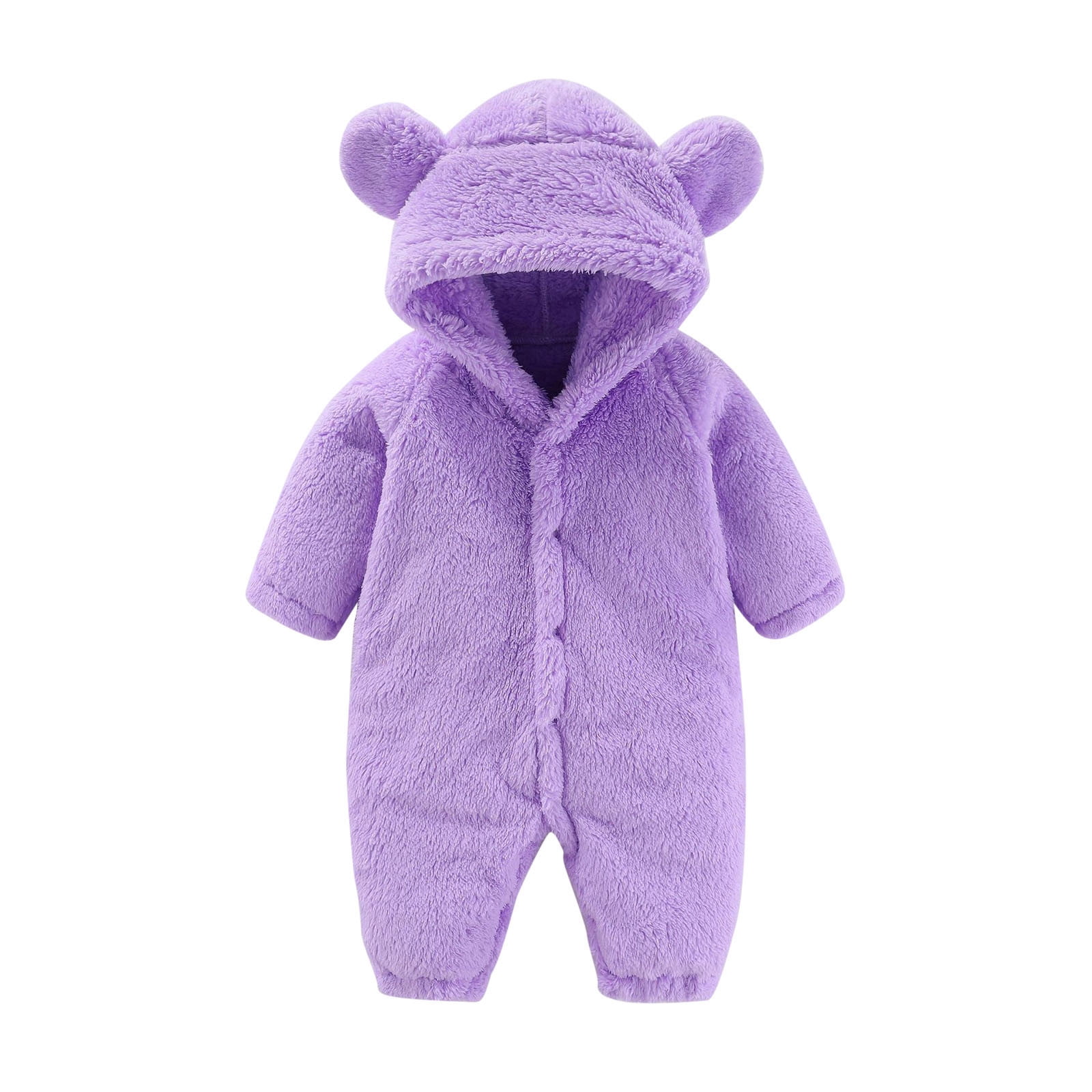FYDUU Baby Boy One Piece Clothes Baby Boys Girls Snowsuit Winter Coat Solid Bear Warm Hooded Romper Jumpsuit Outfits 9-12 Months
