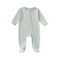 thumbnail image 1 of FYDUU Baby Boys Bodysuits Onesies One-Pieces Soft Footed Pajamas With Snap Buttons For Toddler Warm Winter Fall Outfit Soft Comfy Clothes 0-3 Months, 1 of 5