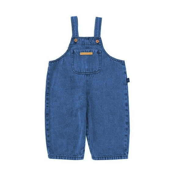 FYDUU Baby Boys Denim Overalls Pants Toddler Kids Baby Casual Denim Bib Pants Soft Comfortable Adjustable Straps Jeans Jumpsuit Suspender Trousers 1-3 Years