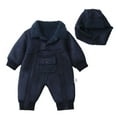 thumbnail image 1 of FYDUU Baby Boys Winter Romper Jumpsuit With Hood Soft Lined Warm Outfit For Toddler Cozy Casual Wear Adorable Trendy 12-18 Months, 1 of 2