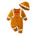 thumbnail image 1 of FYDUU Baby Christmas Outfit My First Christmas Baby Girl Boy Romper Clothes Long Sleeve Jumpsuit + Hat 2Pcs Outfits Set Soft Cute Clothes 0-3 Months, 1 of 7