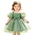 thumbnail image 1 of FYDUU Baby Girl Clothes Toddler Girls Tulle Princess Dresses Puff Sleeve Floral Embroidered Birthday Party Gown Flower Girl Dresses 18-24 Months, 1 of 6