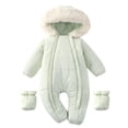 thumbnail image 1 of FYDUU Baby Girl Winter Snowsuit Toddler Puffer Jacket Boys Girls Winter Warm Coat Jumpsuit Jacket With Hooded Onesie Romper Outerwear Fashionable Cute, 1 of 3
