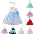 thumbnail image 1 of FYDUU Baby Girls Pageant Dress Lace Princess Dress Bowknot Flower Girl Dresses Wedding Party Tutu Gown First Birthday Outfit 12-18 Months, 1 of 9