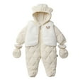 thumbnail image 1 of FYDUU Baby Girls Winter Coats Cute Jumpsuit Snowsuit Bodysuits Warm Outwear Toddler Long Sleeve One-Piece Romper Outfit Leisure Versatile, 1 of 9