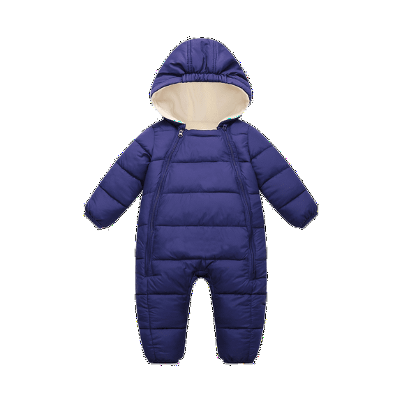 FYDUU Baby Snowsuit Winter Clothes Infant Boys Girls Hooded Puffer Jacket Fleece Lined Thick Warm Romper Jumpsuit Newborn One Piece Coat 6-12 Months