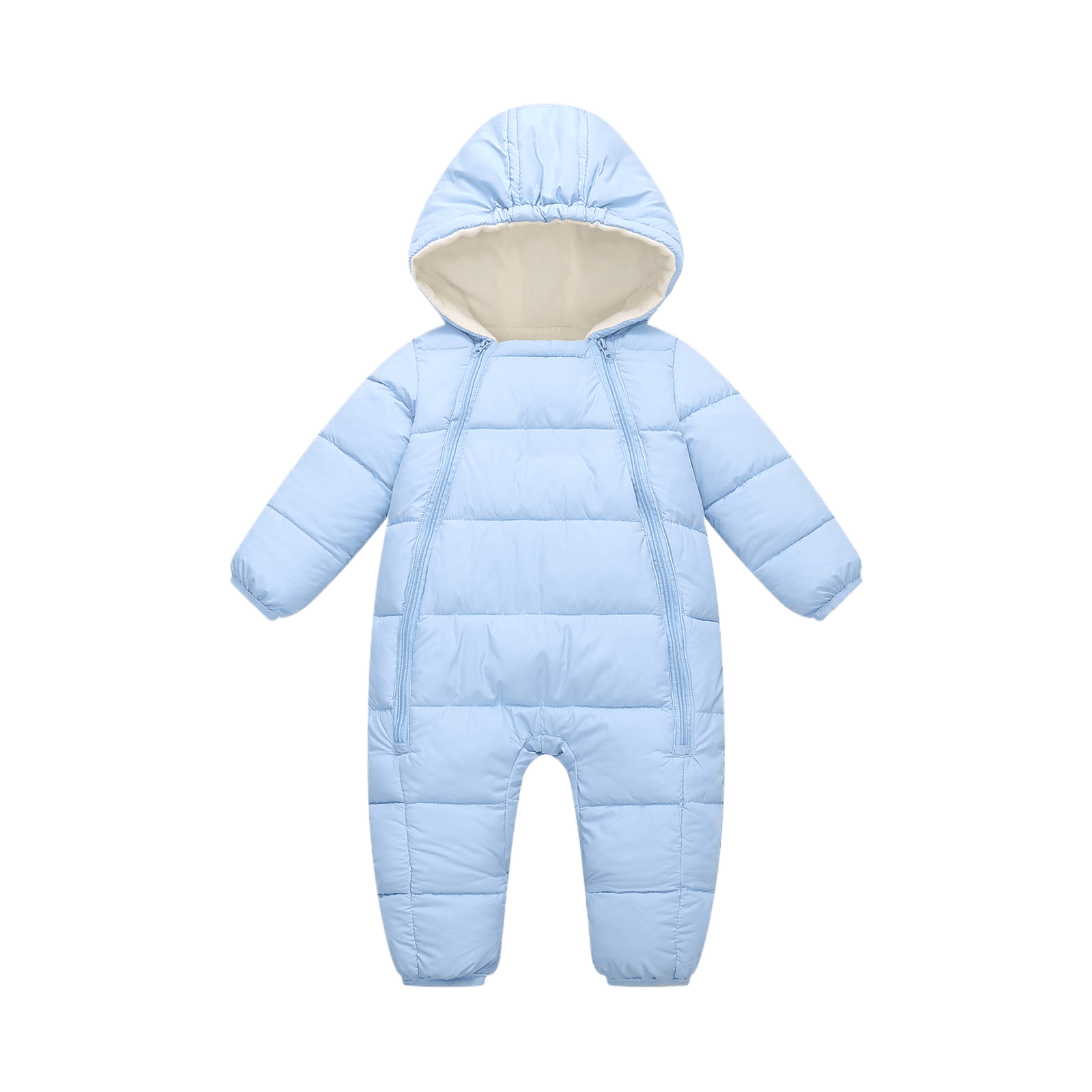 FYDUU Baby Snowsuit Winter Clothes Boys Girls Hooded Puffer Jacket Lined Thick Warm Romper Jumpsuit One Piece Coat 6-12 Months