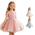 thumbnail image 1 of FYDUU Birthday Dress for Toddler Girls Sequins Pageant Tulle Tutu Dresses Bowknot Princess Gown Formal Wedding Flower Girl Dress 12-18 Months, 1 of 9