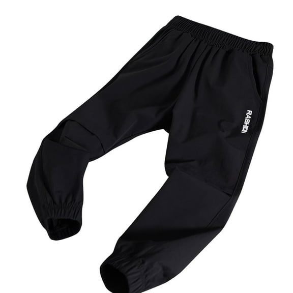 FYDUU Boy's Cargo Joggers Pants Kids Boys Elastic Waist Sports Exercise Trousers Sweatpants Casual Dance Pants 4-5 Years