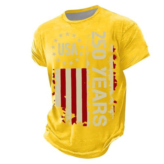 FYDUU Boys American Flag T-Shirt Kids 250th Anniversary USA Shirts Independence Day Patriotic Short Sleeve T Shirts For Fourth Of July Celebration 4-5 Years