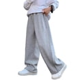 thumbnail image 1 of FYDUU Boys Baggy Sweatpants Wide Leg Pants Elastic Waist Open Bottom Athletic Joggers Sweatpants Back To School Casual Pants with Pockets Versatile Pants 15-16 Years, 1 of 9