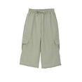 thumbnail image 1 of FYDUU Boys Cargo Jogger Pants Boys Cargo Shorts Leisure Sports Pocket Drawstring Elastic Waist Cargo Cropped Pants Solid Color Mid-Calf Trousers 5-6 Years, 1 of 5
