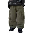 thumbnail image 1 of FYDUU Boys Cargo Pants With Pockets Comfortable Twill Casual Trousers For Kids Durable Elastic Waist Outdoor Hiking Baggy Joggers Cargo Pants 7-8 Years, 1 of 9