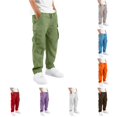 thumbnail image 1 of FYDUU Boys Cargo Pants Straight Leg Hiking Pants with Pockets Elastic Waist Casual Cargo Pants for Kids Back To School Trousers Comfort Bottoms 11-12 Years, 1 of 5