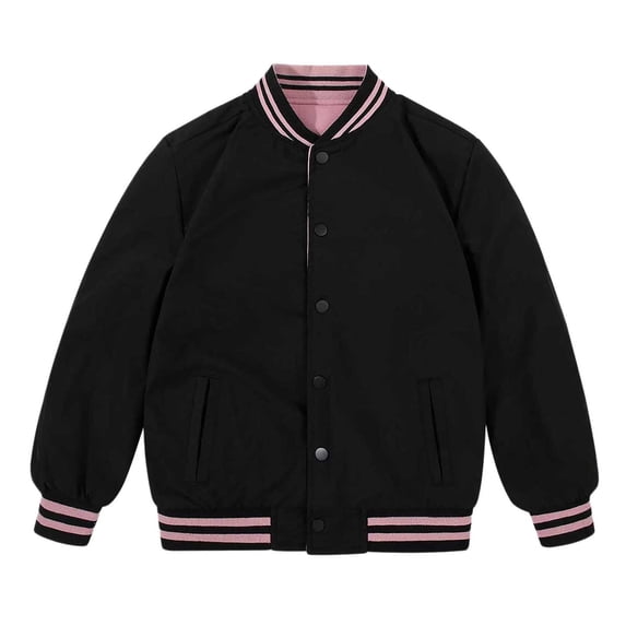 FYDUU Boys Casual Bomber Jacket Long Sleeve Button Up Baseball Jackets Bomber Coat Varsity Windbreak Jackets Spring Fall Winter Clothes Adorable Trendy 7-8 Years