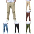 thumbnail image 1 of FYDUU Boys Casual Pants Flat Front School Uniform Pants Elastic Waist Pull On Chino Pant Solid Color Casual Kids Trousers Fall Stylish Wear, 1 of 5