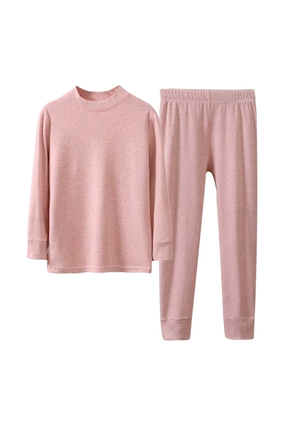 Boys Clothes 2 Piece Boys Thermal Underwear Long Sleeve Top And Pants Winter Base Layer Loungewear For Kids High Neck Warm Comfy Outfit Comfort 6-7 Years