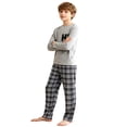 thumbnail image 1 of FYDUU Boys' Clothing Sets Boys Pajamas 2 Piece Sleepwear Long Sleeve Tops And Pants Set Soft Breathable Comfortable Loungewear Outfits,13-14 Years, 1 of 4