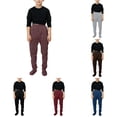thumbnail image 1 of FYDUU Boys Footed Sweatpants Solid Color Elastic Waist Casual Loungewear Joggers Footie Pants Winter Warm Soft Comfy Footed Trousers Kids Fashion Pants 9-10 Years, 1 of 9