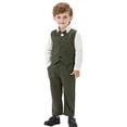 thumbnail image 1 of FYDUU Boys Formal Suit Set Elegant Vest Bow Tie Long Sleeve Shirt And Pants Outfit For Toddler Kids Party Wedding Comfy Versatile 6-12 Months, 1 of 5