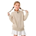 thumbnail image 1 of FYDUU Boys Girls Sweater Cardigan School Uniform Sweaters Zip Up Knit Outerwear Kids Classic Solid Color Long Sleeve Fall Sweater Jacket Vintage Outfit, 1 of 9