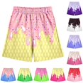 thumbnail image 1 of FYDUU Boys Ice Cream Print Shorts Casual Baseball Shorts Elastic Waist Athletic Shorts with Pocket Children's Bottoms Back To School Wear Comfort Bottoms 9-10 Years, 1 of 4