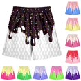 thumbnail image 1 of FYDUU Boys Ice Cream Print Shorts Casual Baseball Shorts Elastic Waist Athletic Shorts with Pocket Children's Bottoms Back To School Wear Trendy Trousers 3-4 Years, 1 of 4
