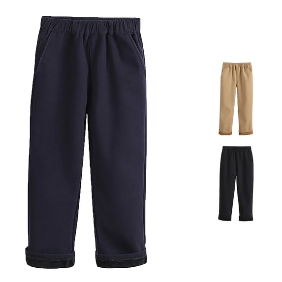 FYDUU Boys School Uniform Pants Kids Dress Slacks Elastic Waistband Pockets Formal Straight Leg Dress Pants Stylish Fall Winter Trousers Trendy Trousers 15-16 Years