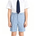 thumbnail image 1 of FYDUU Boys School Uniform Shorts Stylish Flat Front Dress Shorts for Casual Wear Elastic Waist Plaid Breathable Back To School Bottoms Vacation Pants 12-13 Years, 1 of 4