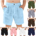 thumbnail image 1 of FYDUU Boys School Uniform Shorts Summer Lightweight Casual Shorts with Pockets Back To School Clottes for Kids Stylish Breathable Bottoms Versatile Slacks 4-5 Years, 1 of 8