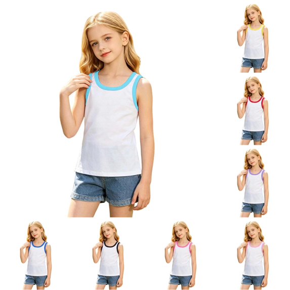 FYDUU Boys Summer Tank Tops Sleeveless Crewneck T Shirts Tank Top Casual T-Shirt for Kids Daily Sports Breathable Stylish Tee Shirts 7-8 Years