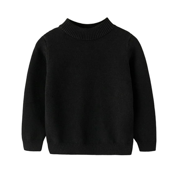 FYDUU Boys Sweaters Soft Warm Knit Top Fall Winter Casual Long Sleeve Pullover Solid Color Comfortable Kids Pullover Sweater Everyday Wear Casual Sports Wear