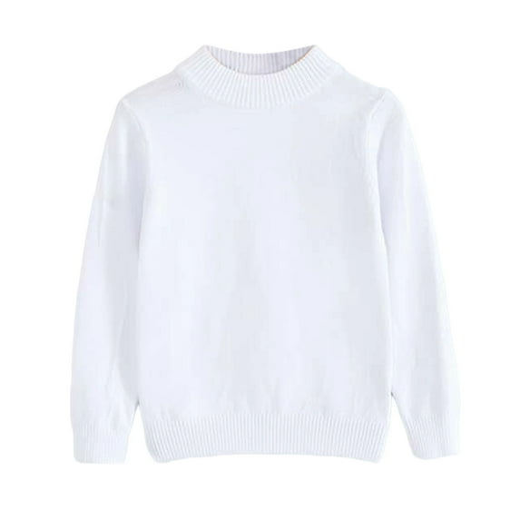 FYDUU Boys Sweaters Soft Warm Knit Top Fall Winter Casual Long Sleeve Pullover Solid Color Comfortable Kids Pullover Sweater Everyday Wear Vintage Hallowmas