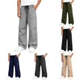 thumbnail image 1 of FYDUU Boys Sweatpants Baggy Elastic Waist Wide Leg Trousers Open Bottom Athletic Joggers Kids Casual Pants with Pockets for School Daily Wear Fashion Slacks 11-12 Years, 1 of 4