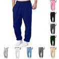 thumbnail image 1 of FYDUU Boys Sweatpants Elastic Waist Jogger Pants Straight Leg Loose Fit Open Bottom Sweatpants for Kids Casual Trousers Back To School Pant Versatile Slacks 15-16 Years, 1 of 9