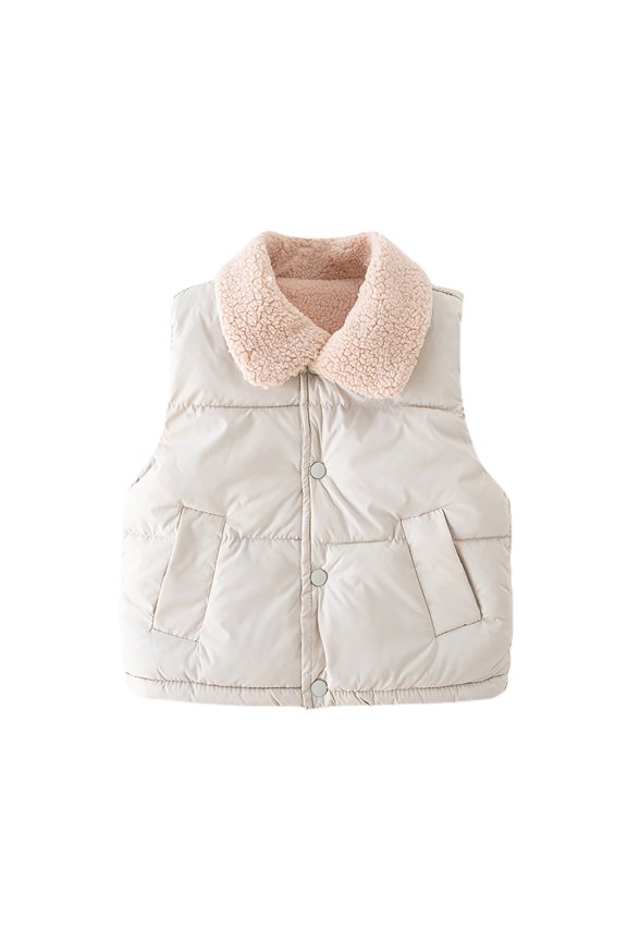 Boys Toddler Winter Puffer Vest Fleece Hooded Sleeveless Jacket Baby Boys Zip Up Padded Down Waistcoat Outwear Leisure Wear 18-24 Months