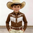 thumbnail image 1 of FYDUU Boys Western Cowboy Shirt Printed Long Sleeve Regular Fit Dress Shirts Casual Button Down Shirts For Kids Festival Party Tops Childrens Wear 4-5 Years, 1 of 3