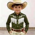 thumbnail image 1 of FYDUU Boys Western Cowboy Shirt Printed Long Sleeve Regular Fit Dress Shirts Casual Button Down Shirts For Kids Festival Party Tops Childrens Wear 4-5 Years, 1 of 3