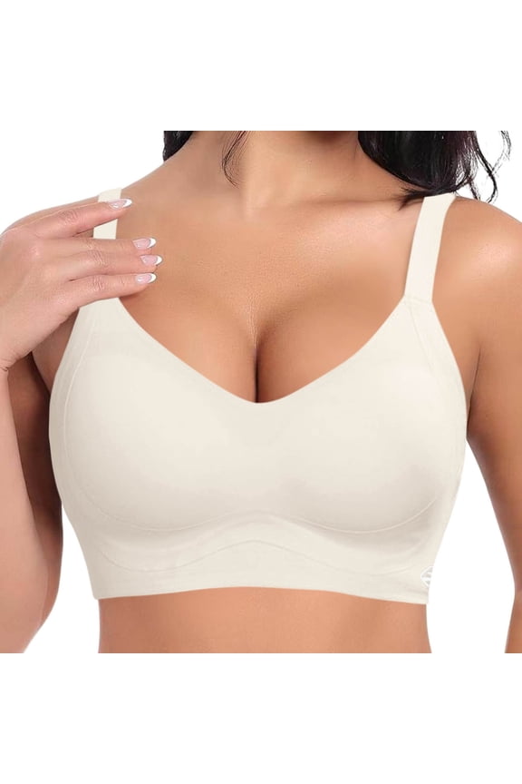 Bras For Women This Women's Small Bust With A Tight Fitting Sagging Seamless And Adjustable Steel Ring Bra Leisure Womens Bralettes /White