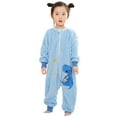 thumbnail image 1 of FYDUU Children's Fuzzy Sleeping Bag Baby Autumn Winter Flannel Jumpsuit One-Piece Pajamas Toddler Boys Girls Zipper Onesie Sleepwear Soft Onesie Romper 18-24 Months, 1 of 3
