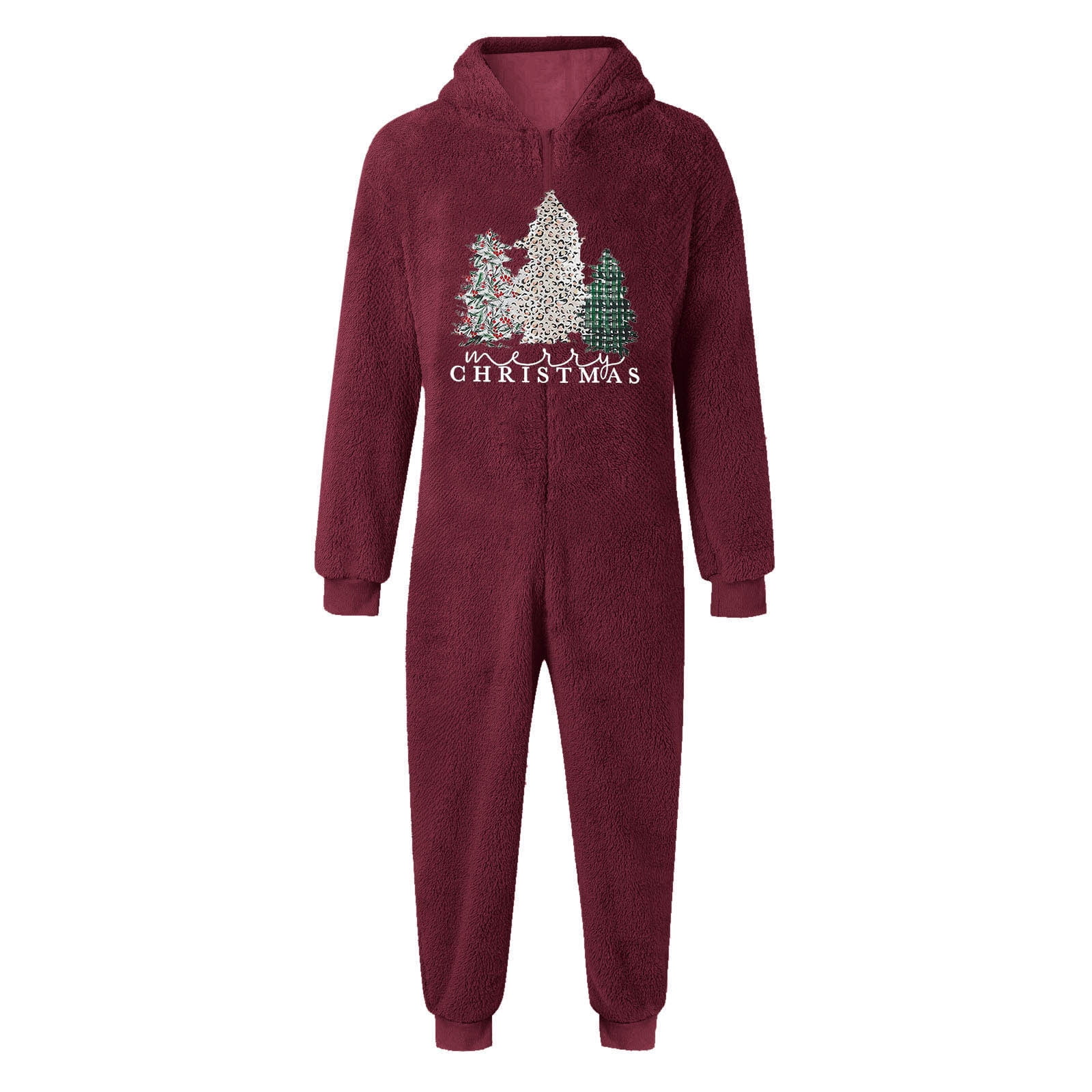 FYDUU Christmas Girls Onesie Pajamas Zip Up Jumpsuits Kids Fuzzy Hooded Rompers Soft Cozy Jumpsuit One-Piece Warm Winter Clothes Casual Rompers 11-12 Years