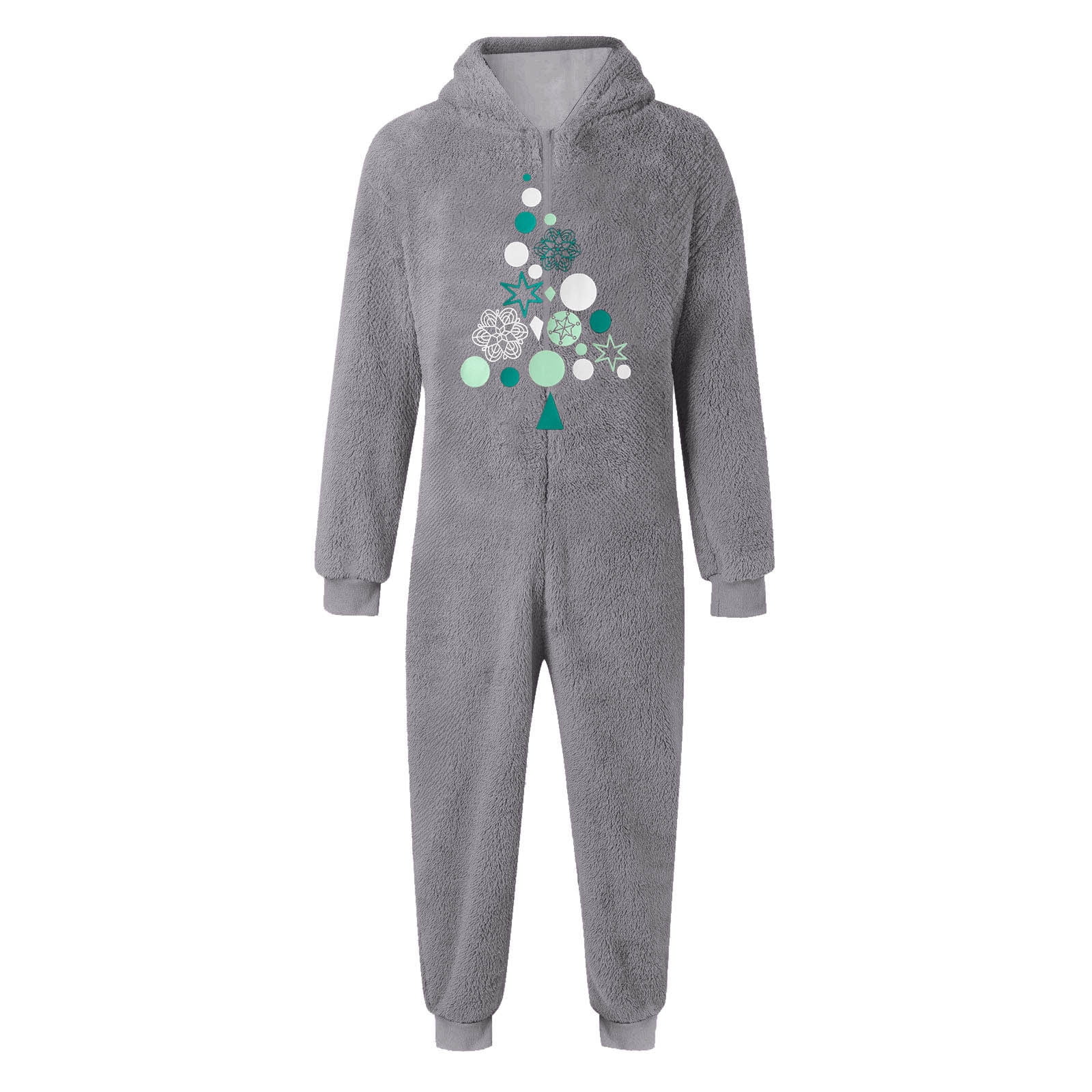 FYDUU Christmas Girls Zip Up Jumpsuits Kids Fuzzy Hooded Rompers Soft Cozy Onesie Pajamas One-Piece Warm Winter Clothes Soft Onesies 1-2 Years