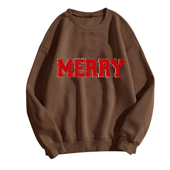 FYDUU Christmas Sweatshirts For Women Oversized Long Sleeve Crewneck Pullover Womens Tops Graphic Print Sweatshirt Casual Winter Fashion Clothes Fashion Hoodies Fall Tops