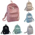 thumbnail image 1 of FYDUU Corduroy Backpack for Girls School Bags Lightweight Casual High School Backpacks Kids Bookbag Solid Color Backpack Daypack, 1 of 9