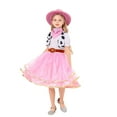 thumbnail image 1 of FYDUU Cowgirl Outfits For Girls 4Pcs Set Toddler Kids Birthday Halloween Party Dress Up Outfit With Cow Girl Hat Set Adorable Halloween 10-12 Years, 1 of 5