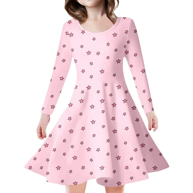 FYDUU DIY Printed Party Dress For Kids And Girls Little Big Girl Casual ...